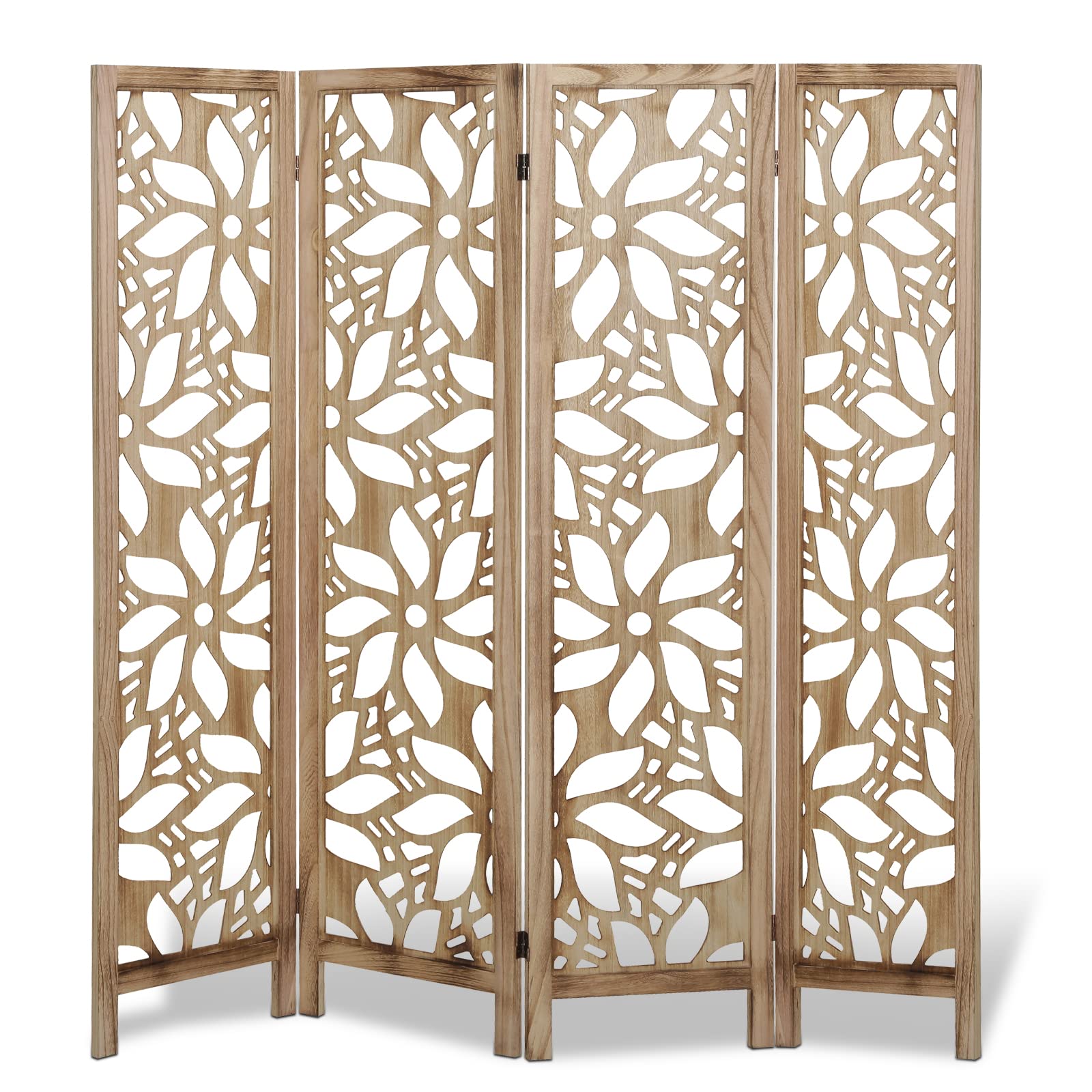 Buy 4 Panel Cutout Room Divider, 5.6 Ft Tall Wood Room Dividers and Folding Privacy