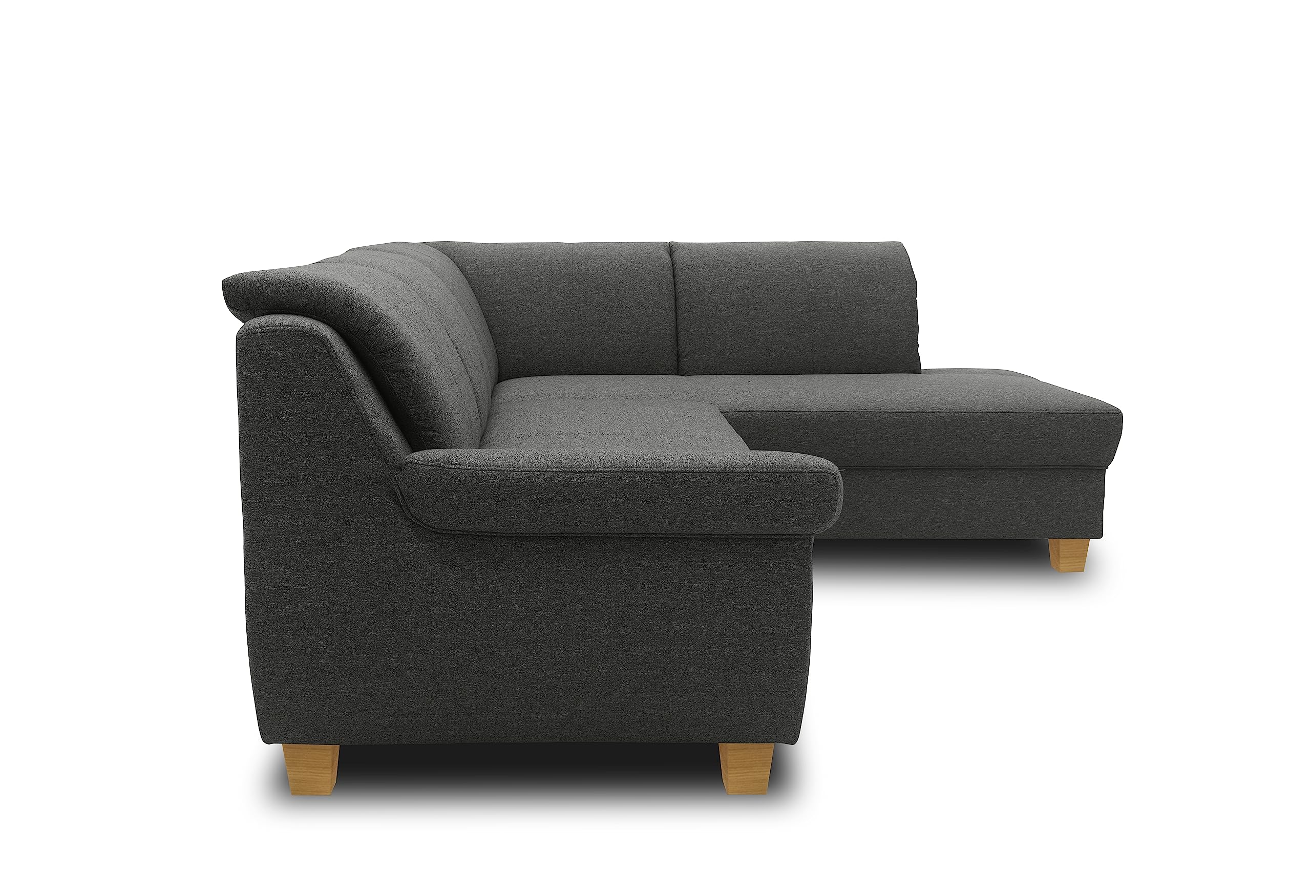 DOMO. collection Ecksofa Panama, gepolsterte Armlehnen, anthrazit