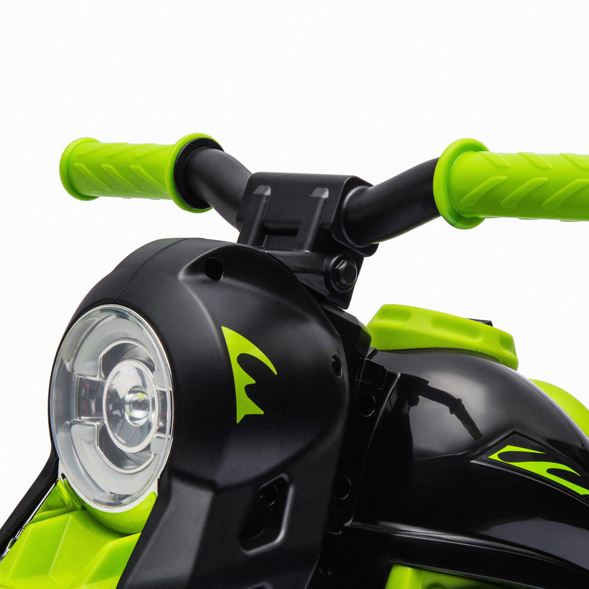 AIYAPLAY Moto Eléctrica para Niños de +2 Años 6V con Burbujas Faros Verde | Moto de Batería para Niños, Música, Velocidad 3 km/h, Carga 30 kg