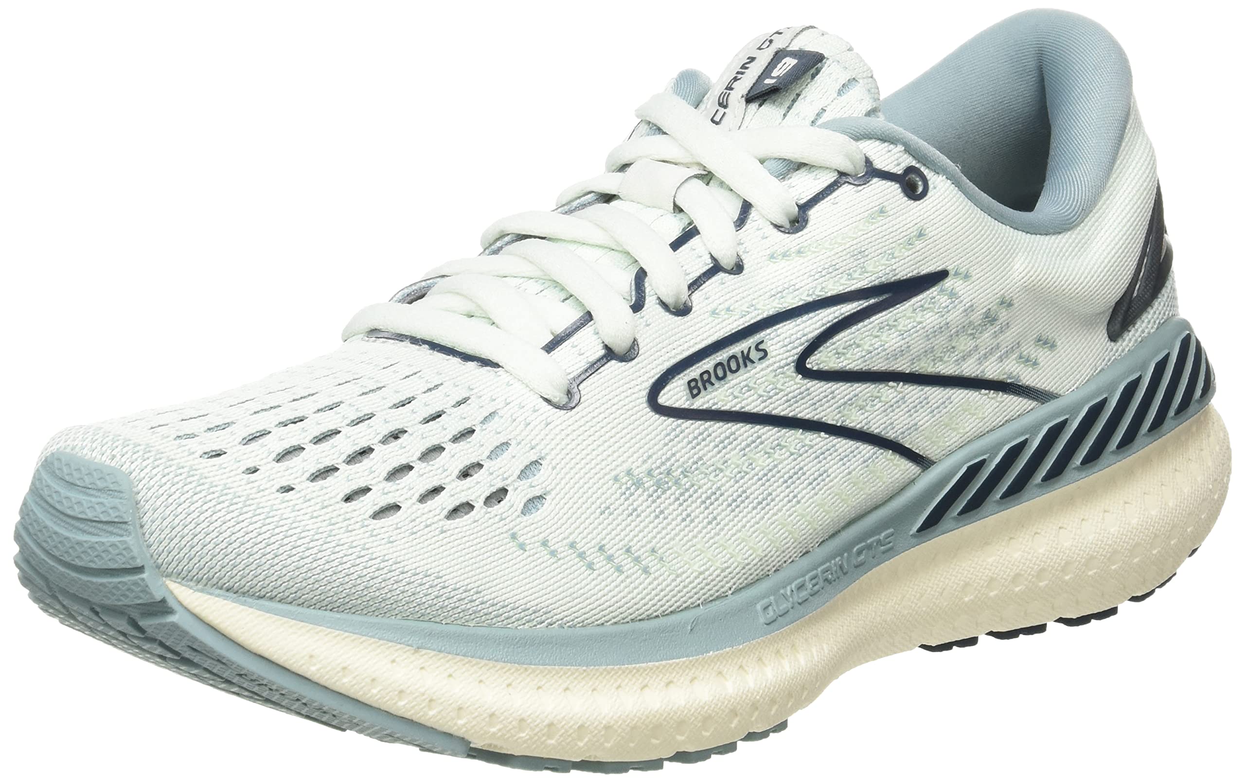 Women's Glycerin GTS 19 Running Shoe, Aqua Glass/Whisper White/Navy, 5.5 UK