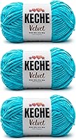 Vista 92 de Keche Hilo de terciopelo para ganchillo, manta de felpilla suave, voluminosa, hilo amigurumi, 3.53 oz (132 yardas), color menta