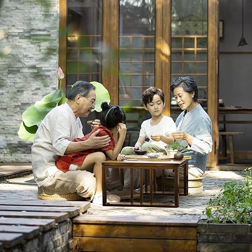 Miniatura 4 de Mesas De Centro para Sala - Mesas De Centro para Sala Mesa baja Kotatsu plegable de bambú para espacios pequeños sentados en el suelo (31.5 pulgadas)