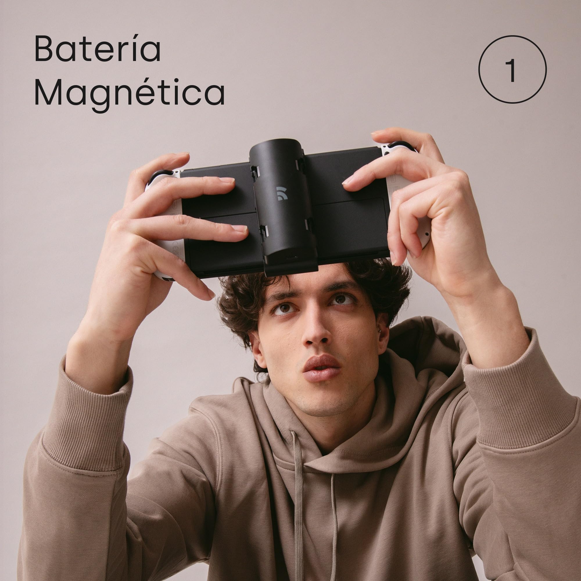 Remotto Enerjoy Go - Cargador Portátil para Nintendo Switch & OLED - Batería Externa 3 en 1: Carga Inalámbrica, Modo Mando y Modo Base de Carga Joy-Cons - Accesorios Switch