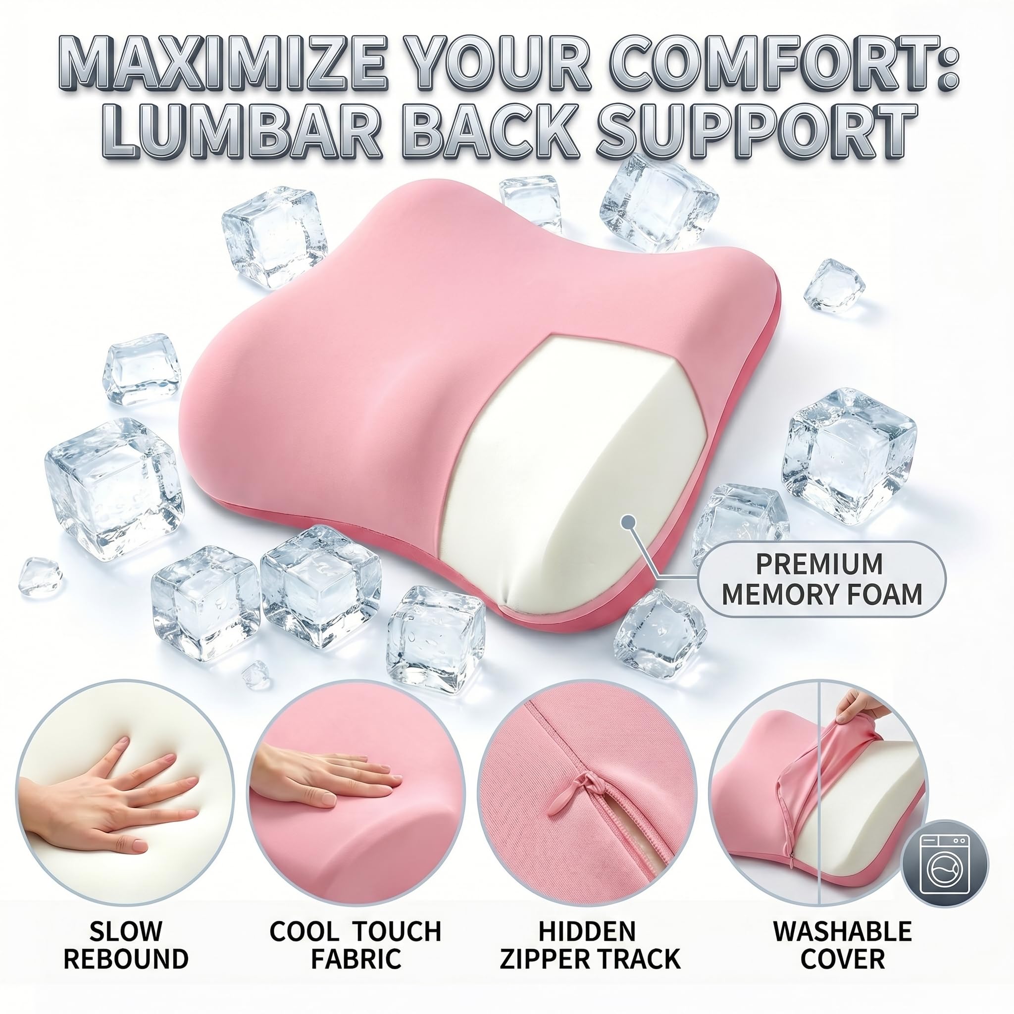 Memory Foam Lumbar Support Pillow Gallery Image