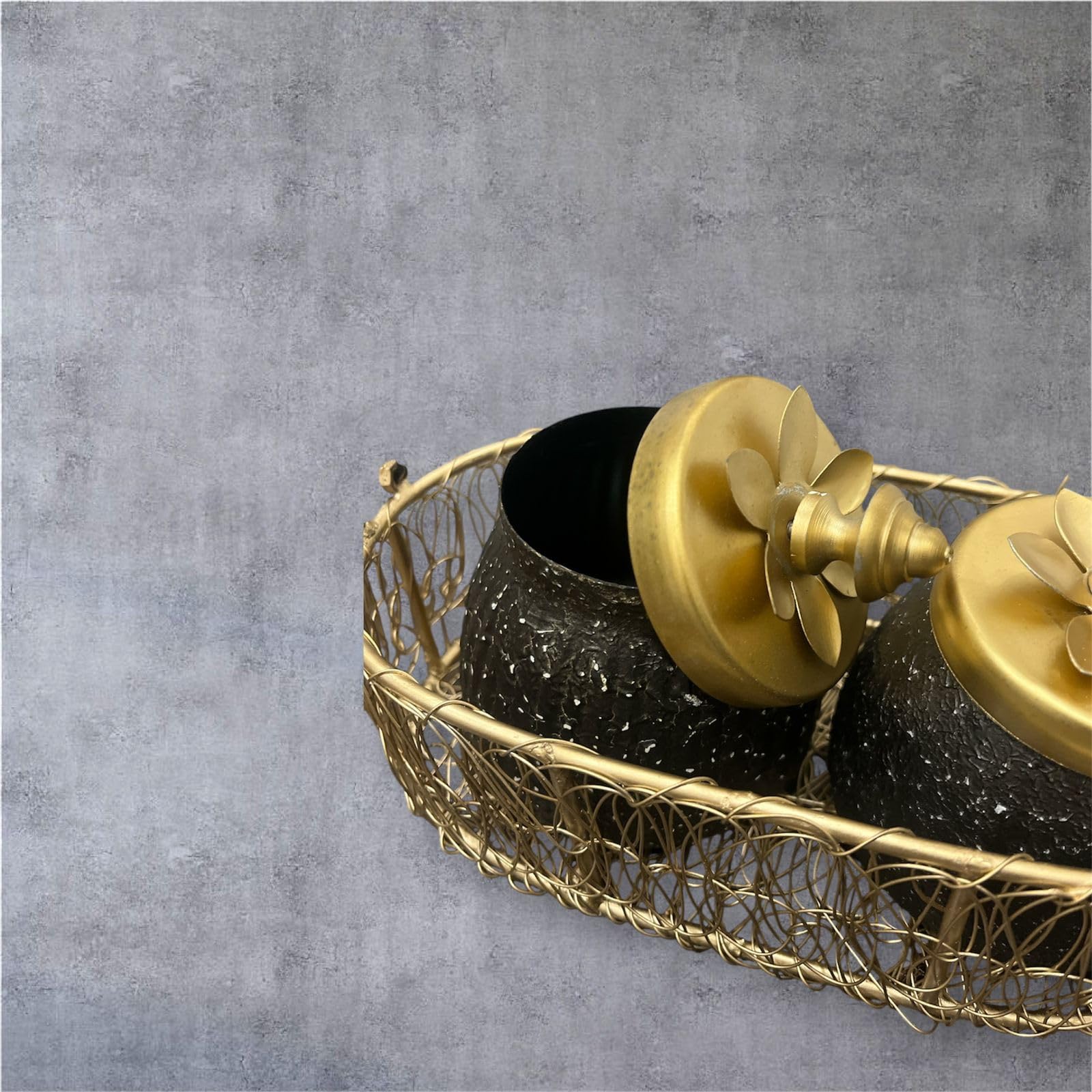 Decorative Dehumidifier Set with Gold Lids and Wire Basket Holder, 2-Piece-image-21