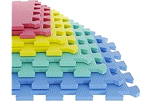 Fun Foam Puzzle Mats by Stalwart: Interlocking Floor Mats for Kids, Toddlers, and Babies