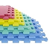 Interlocking Floor Mats - 8-Piece Nontoxic Exercise Mat or Play Mat for Toddlers, Babies or Kids - Foam Padding for Home Gym by Stalwart (Multicolor)