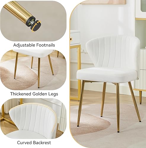 Miniatura 4 de Silla de tocador de terciopelo, moderna silla de maquillaje con respaldo de patas doradas, pequeña y bonita silla decorativa para tocador, sala de