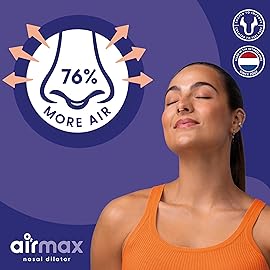 AIRMAX Nasal dilators for Sleeping - 76% More Airflow - Anti snoring Devices - Breathe Freely Through The Nose - Sinus Relief, Relief and snoring Solution - 2X Medium Orange - 6 Month Relief