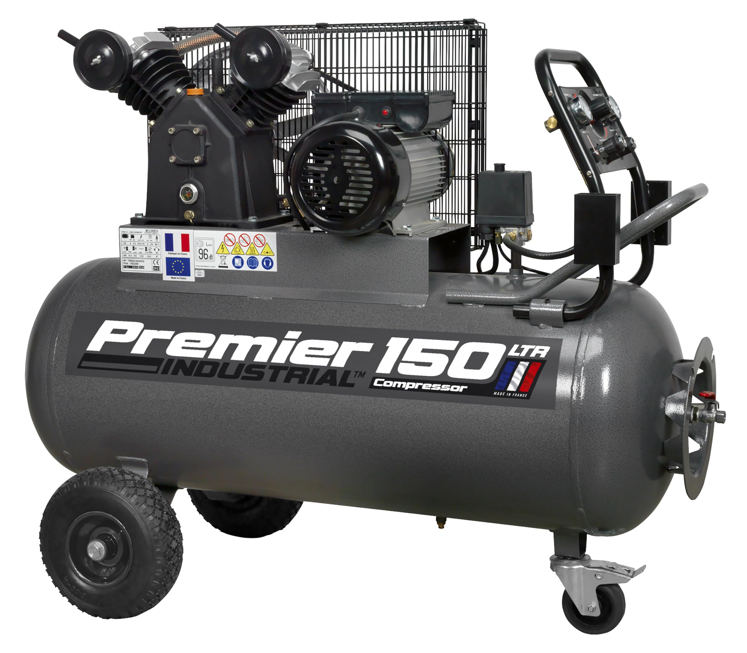 Sealey Sac3153B Compressor 150Ltr Belt Drive 3Hp with Front Control Panel