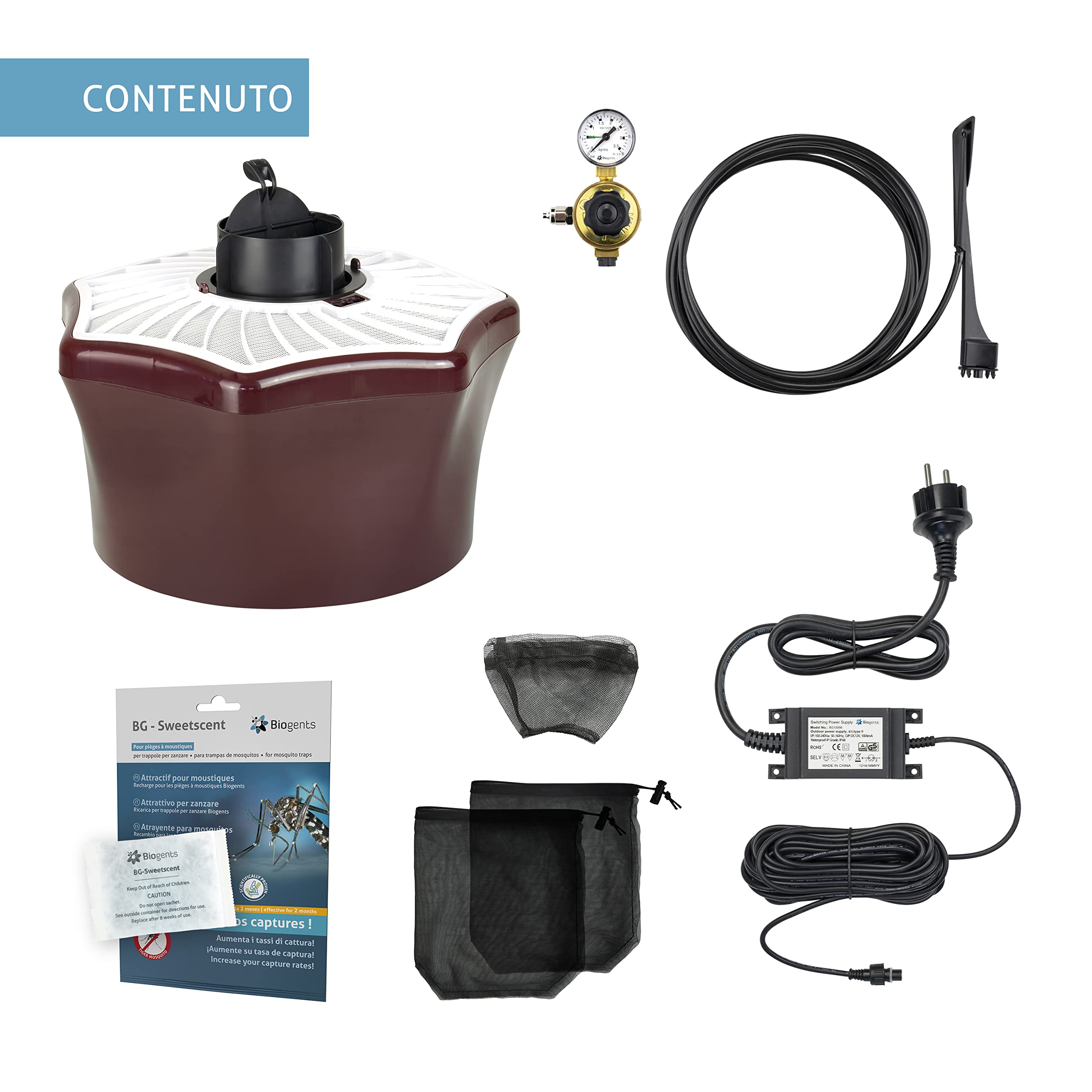 Biogents 003-Ds-Pge004&Nbsp;- Dispositivo Anti-Zanzare Con Co2 Per La Cattura Delle Zanzare + 2&Nbsp;Mesi Ricarica Resina Marrone