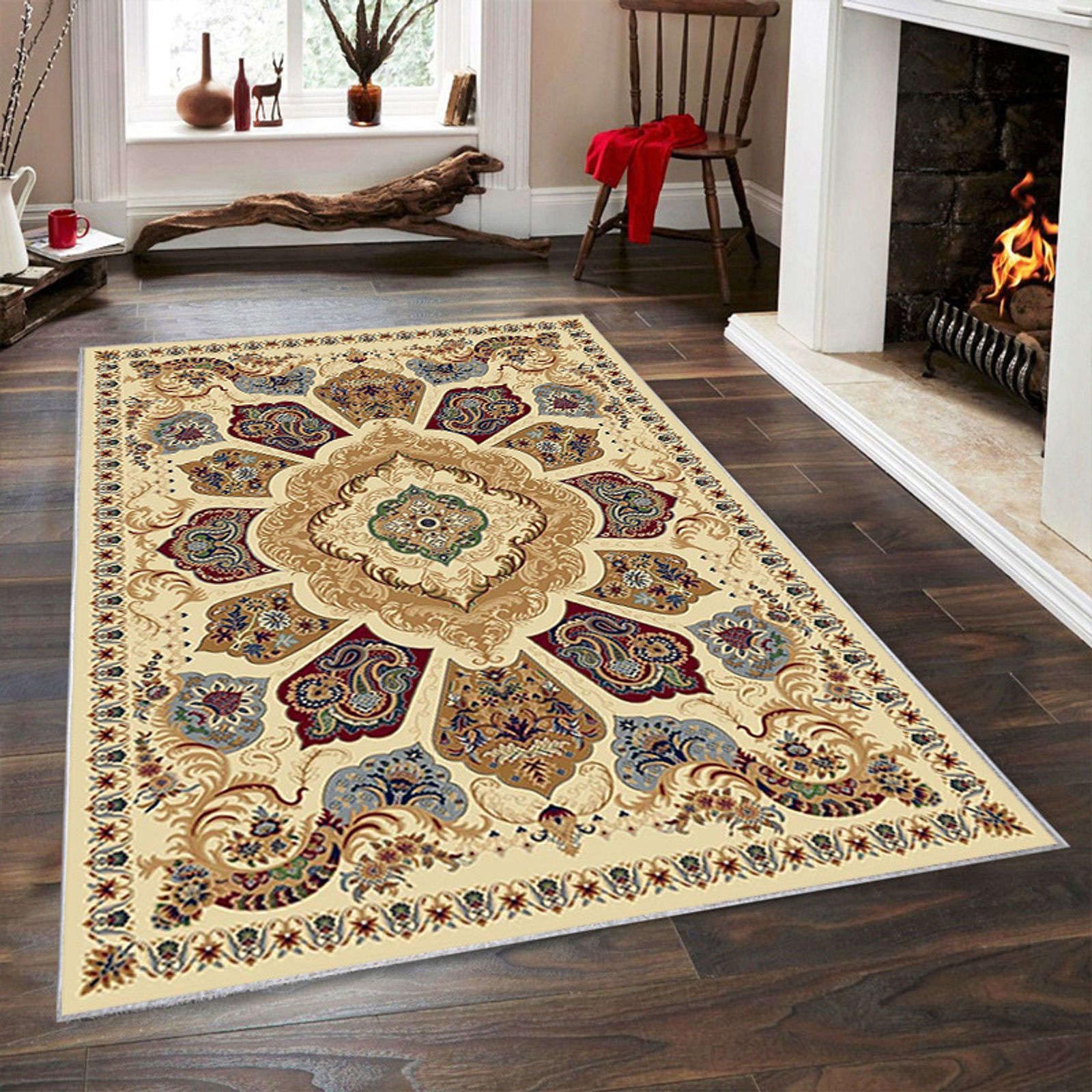 Moquette en velours cristal finement enveloppe tapis retro floral 100x200 pour chambre