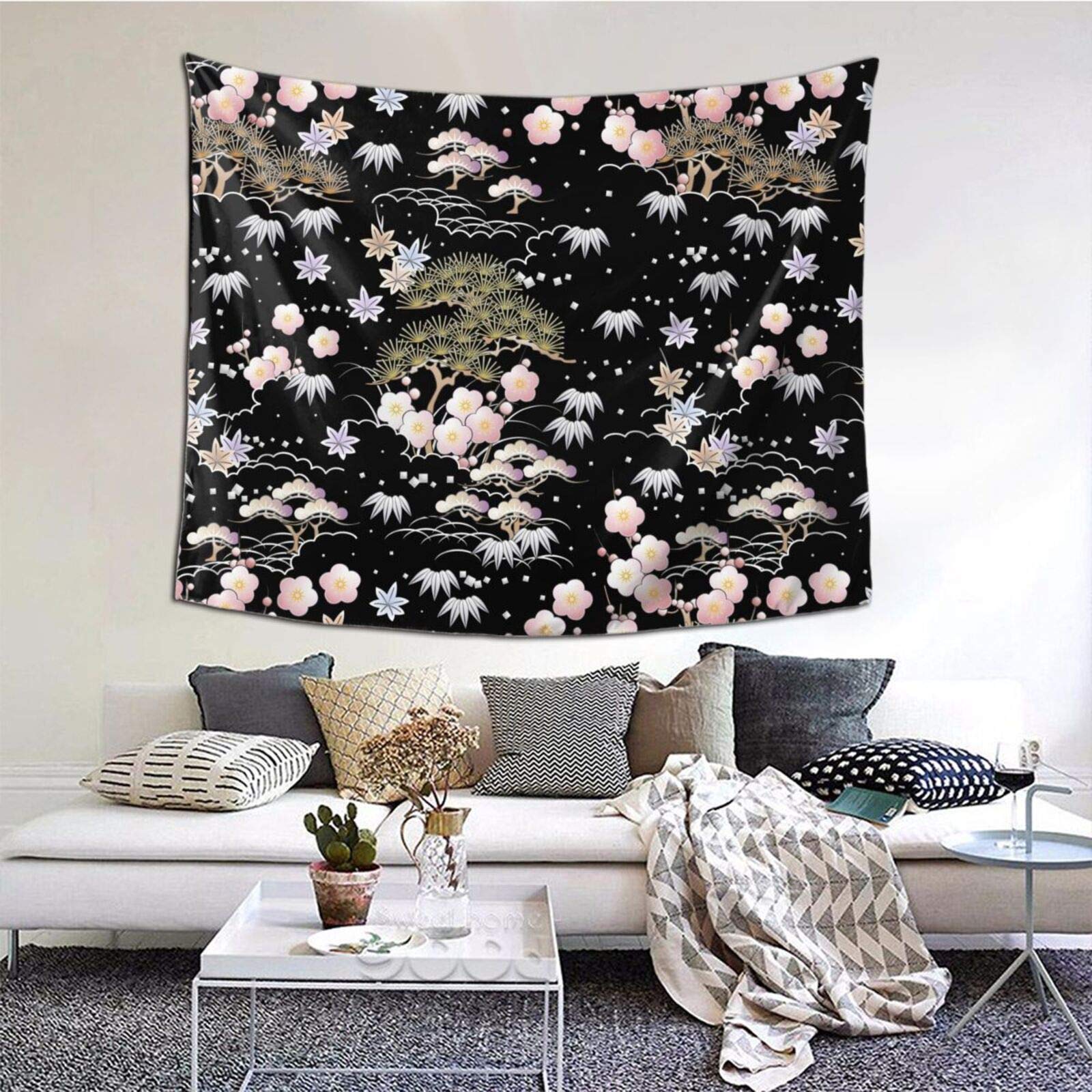 Amazon.co.jp: 松竹梅の和柄 タペストリー 壁掛けタペストリー 壁飾り