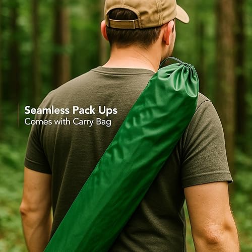 Miniatura 2 de OVENTE Silla plegable portátil para acampar con marco de acero resistente, reposabrazos, portavasos de malla y bolsa de transporte, asiento plegable