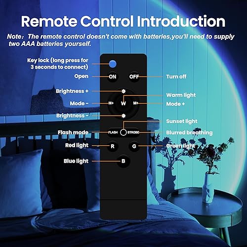 Miniatura 3 de Lámpara de proyección de puesta de sol con control remotoaplicación, luz LED multicolor de puesta de sol, luz nocturna, lámpara de puesta de sol de