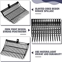 Vista 3 de Lasnten 6 cabezales de repuesto de horquilla de estiércol, cabeza de horquilla de 18 dientes con tornillos y tuercas, rastrillo de estiércol