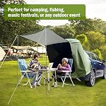 SUV Tailgate Tent with Awning Shade, Car Camping Tents with Mosquito Net Waterproof Sunproof Hatchback Car Tent for Camping Universal Fit Most SUV/Van/MPV/CUV-Green