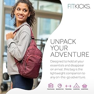 Amazon.com: FITKICKS Hideaway Packable Sling Bag, Cross-body Bag