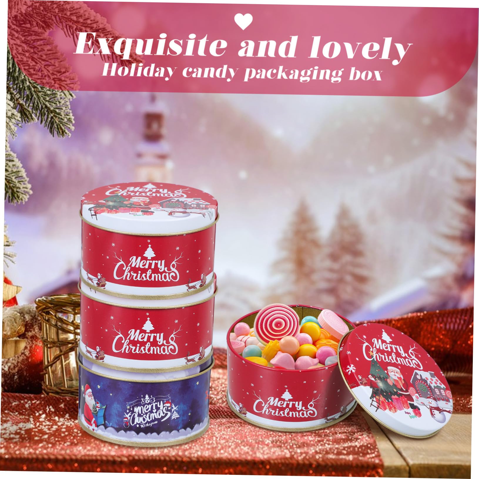 12 Pezzi Natalizie Miniature in Resistenti per Caramelle Biscotti e Cioccolato Decorazioni Natalizie Colorate per Festa e Casa