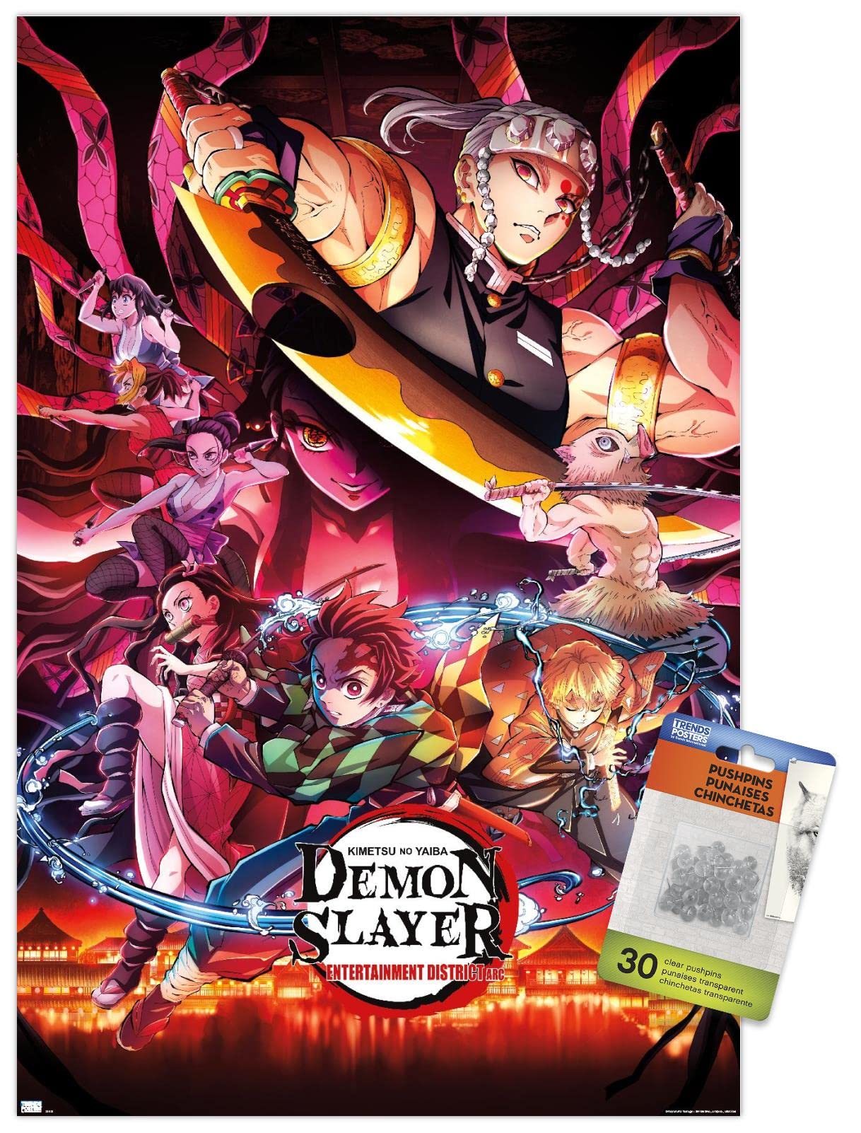 Póster de Demon Slayer Key Visual 1 cartel de pared con chinchetas para coleccionistas
