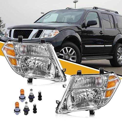 Headlights Assembly Compatible with Nissan Pathfinder 2008-2012 Head Lamps, Halogen