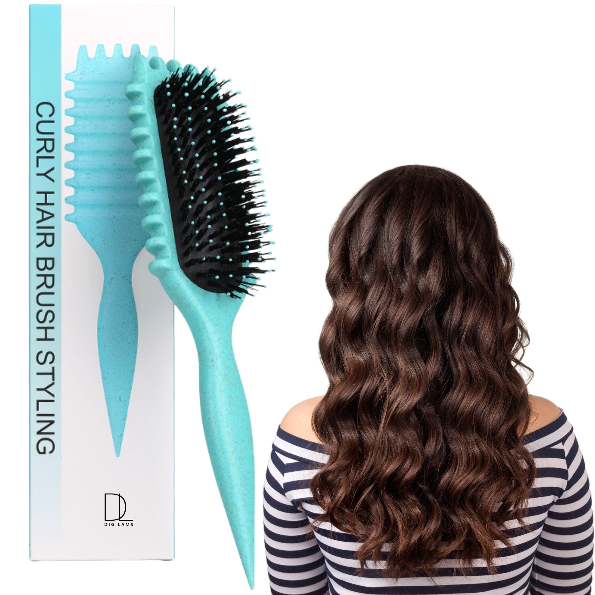 Digilams Curly Hair Brush, Green