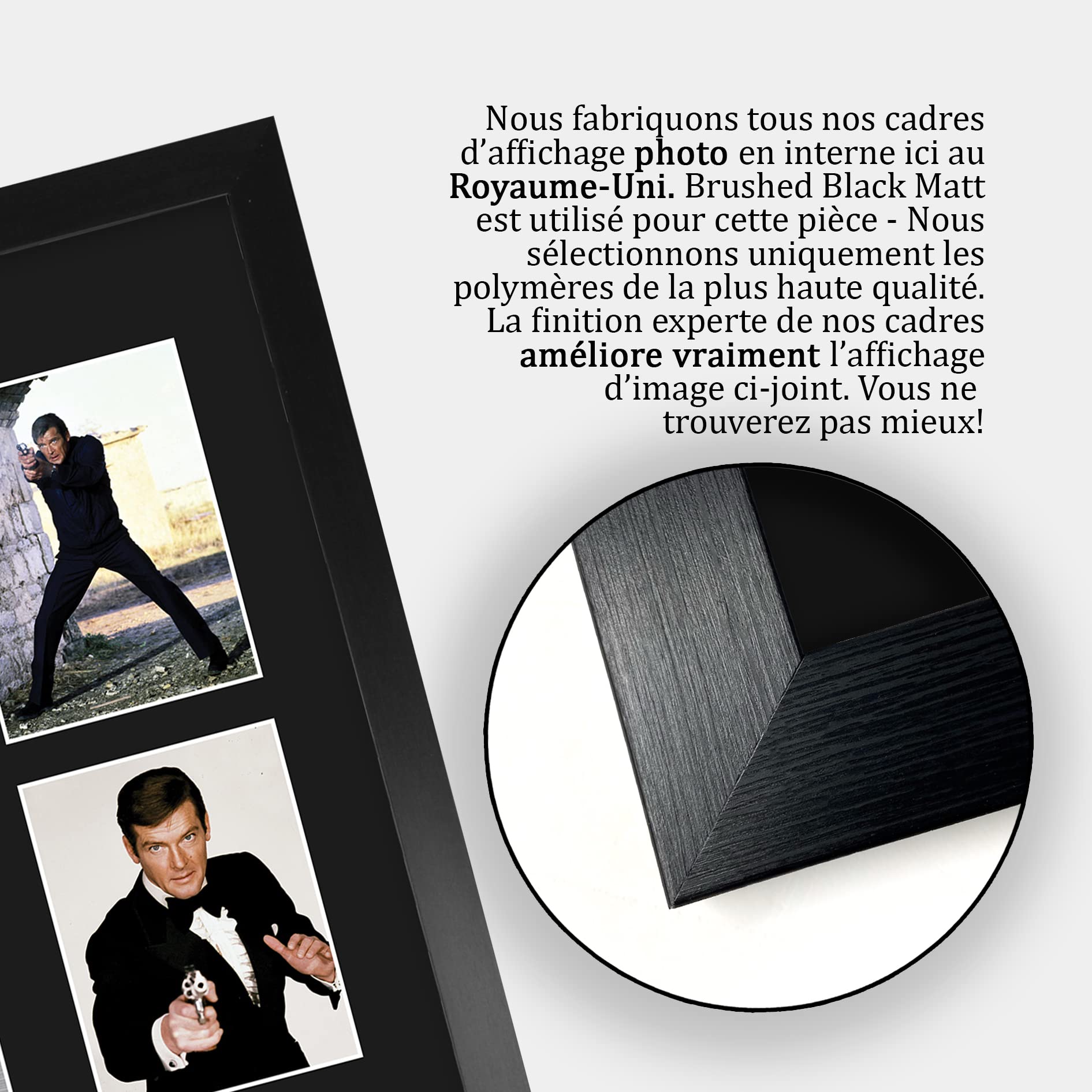 HWC Trading FR A3 Roger Moore James Bond Cadeaux Imprimé Signé Autographe Photo pour les fans de cinéma - A3 Encadré
