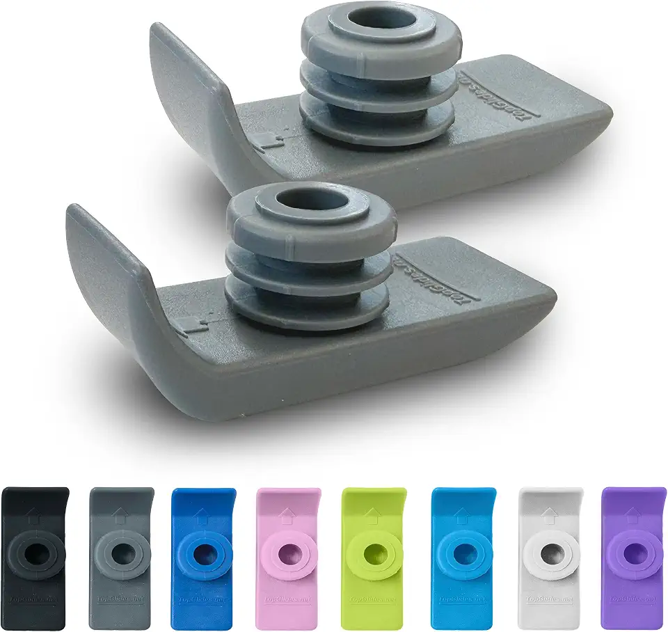 Top Glides TuffSki Walker Ski Glides - 1 Pair (Gray)