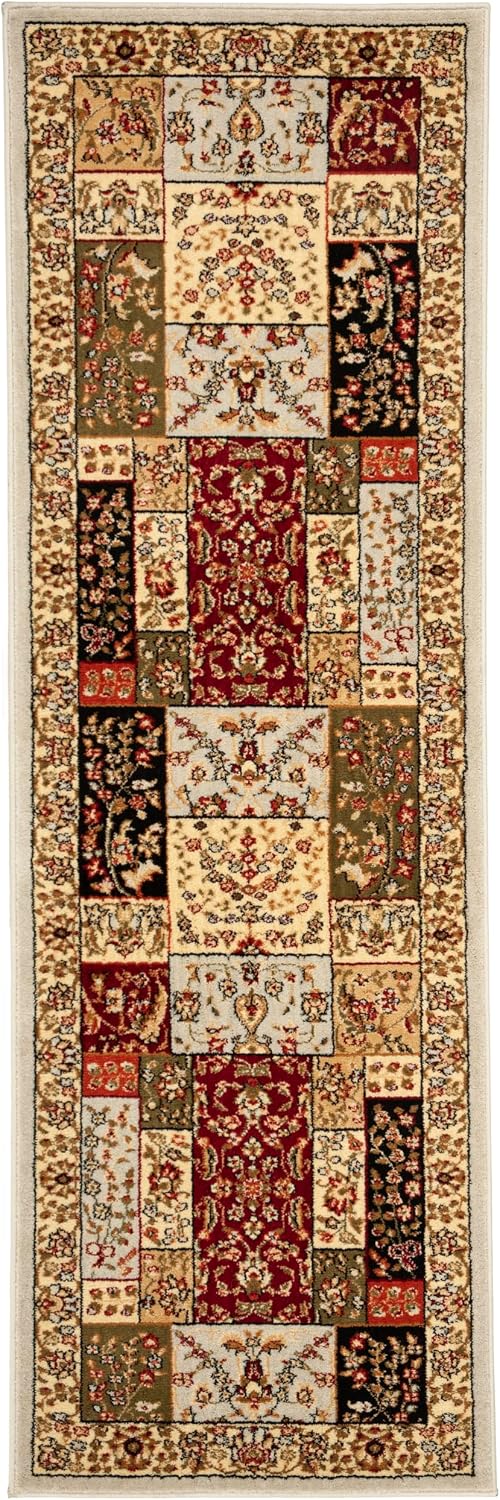 SAFAVIEH Lyndhurst Collection Runner Rug - 2'3" x 11', Grey & Multi, Traditional Oriental Design, Non-Shedding & Easy Care, Ideal for High Traffic Areas in Living Room, Bedroom (LNH318G)