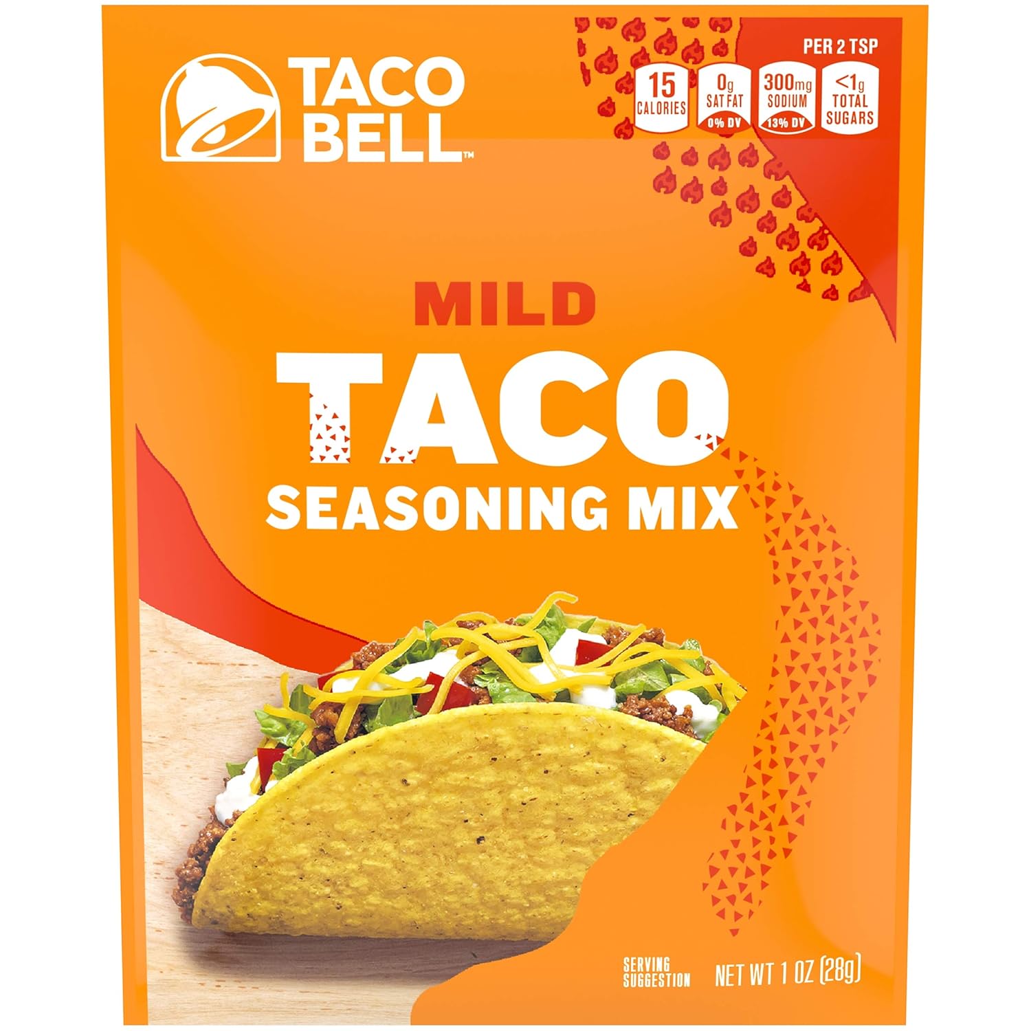 Taco Bell Seasoning Mix Mild, 1 Ounce Grocery & Gourmet Food