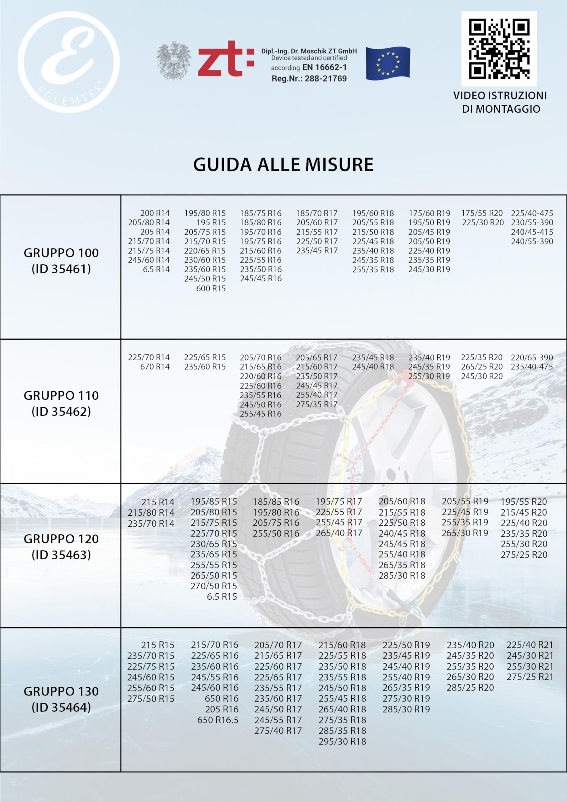 Catene Da Neve In Metallo 9 mm Omologate TUV GS Onorm Montaggio Rapido Per Auto Furgone SUV Tensionatore Autobloccante Misura 100