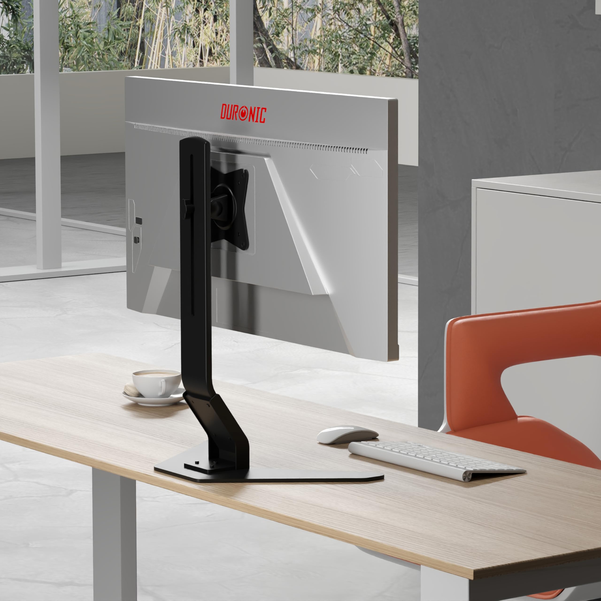 Duronic DM12D1 Support d’écran d’Ordinateur sur Socle VESA 75 100 | Bras pour écran 13 à 32 pouces Rotatif 360° Inclinable 15° Ecran en position verticale ou horizontale Charge max 8 kg