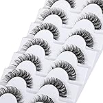 False Eyelashes Wispy Natural C Curl Strip Lashes Transparent Lash Bands Fluffy Cat Eye Lashes 7 Pairs by Yawamica