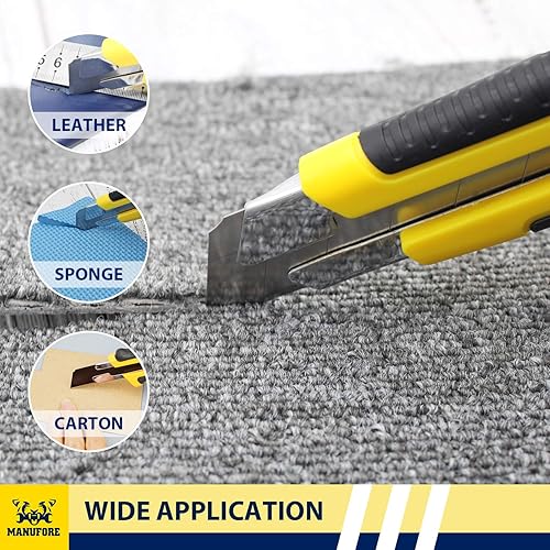 Miniatura 5 de MANUFORE Cuchillo utilitario de 0.984 in Cuchillo retráctil resistente a presión con hoja ultra afilada de acero SK5