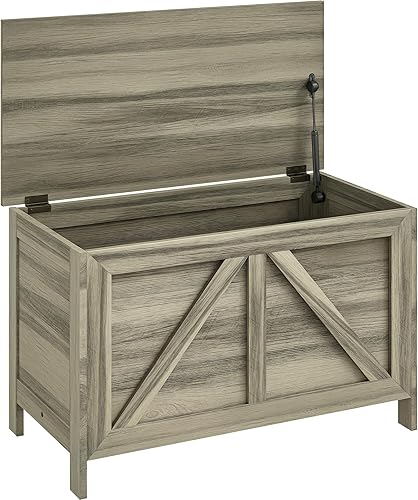 Miniatura 10 de HOMCOM Cofre de almacenamiento de granja organizador de caja superior con bisagra de seguridad para abrir 150 para dormitorio entrada sala de estar