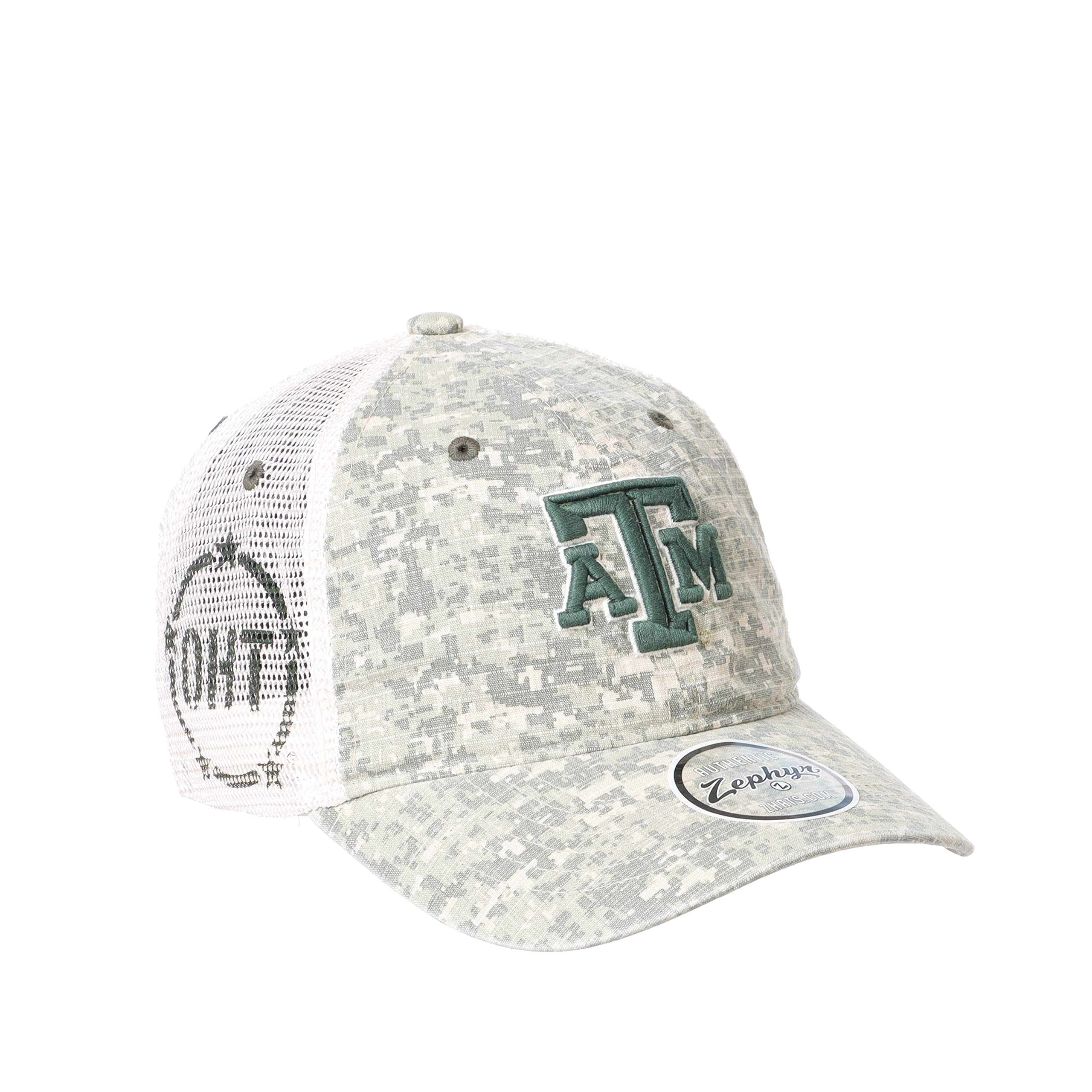 ZephyrMen's Standard Operation Hat Trick Ranger, Texas A&M Aggies Camo, Adjustable