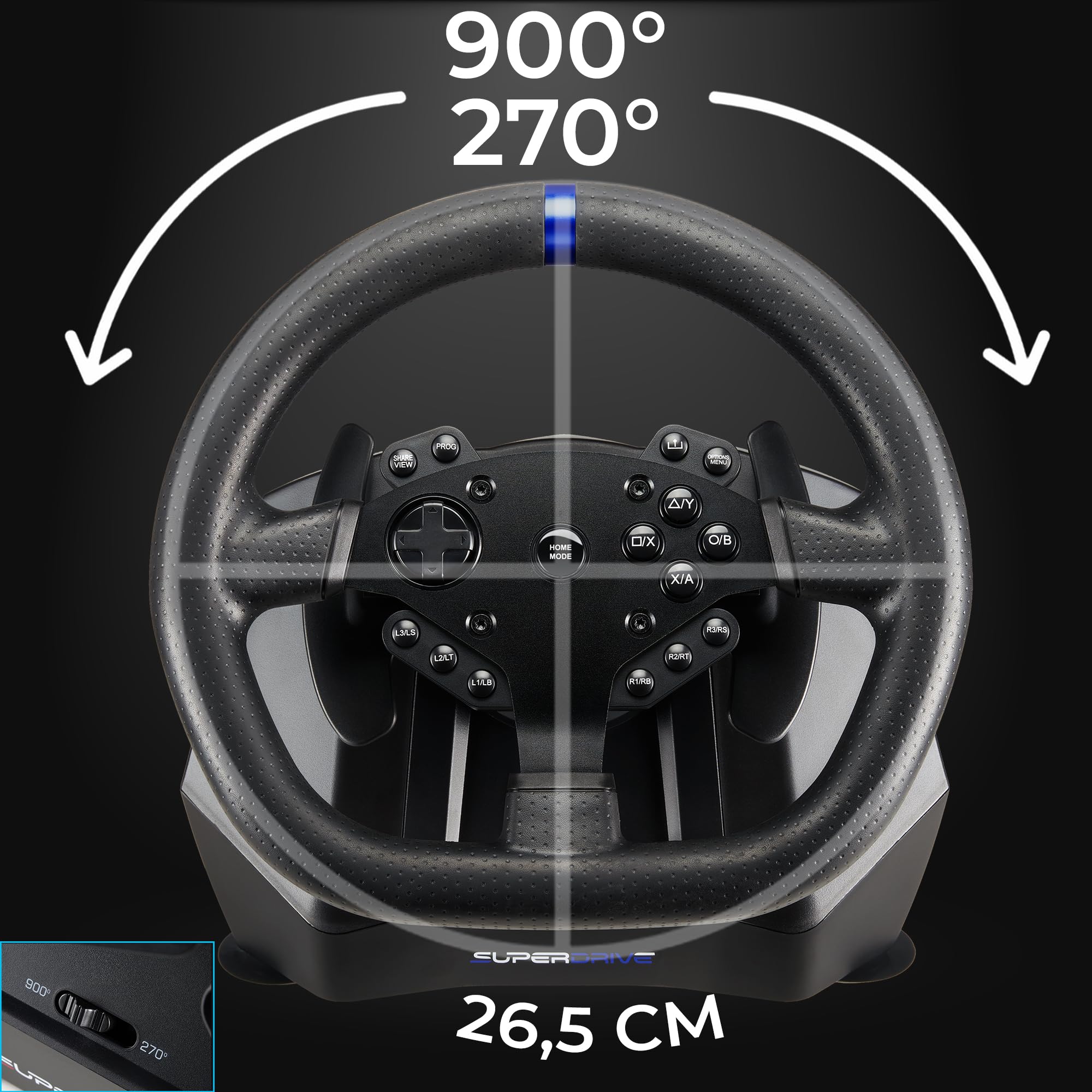 Volante da corsa SV950 con pedale e palette per Xbox Serie X/S, PS4, Xbox One, PC