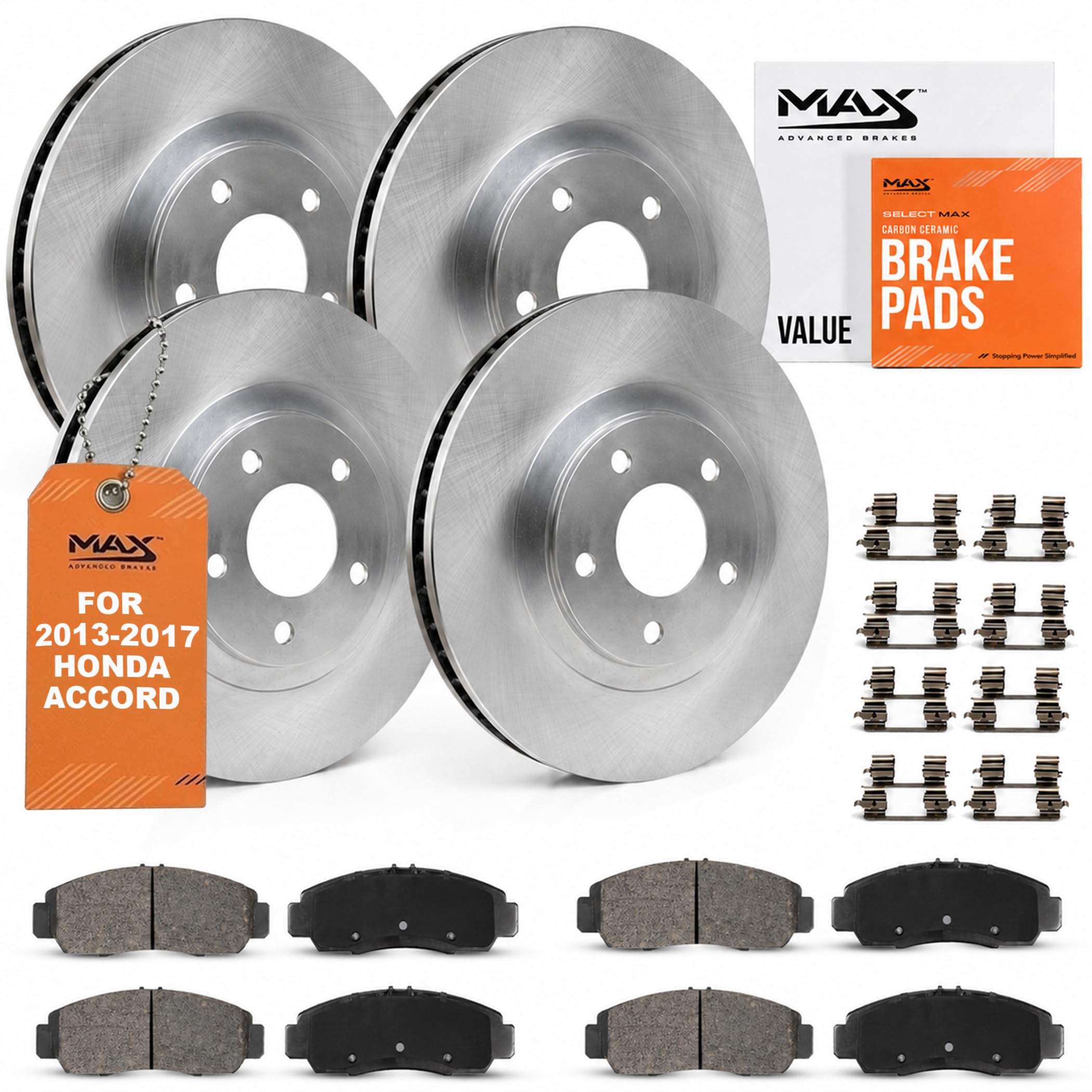 Max Advanced Brakes Front &amp; Rear Brake Kit For Honda Accord