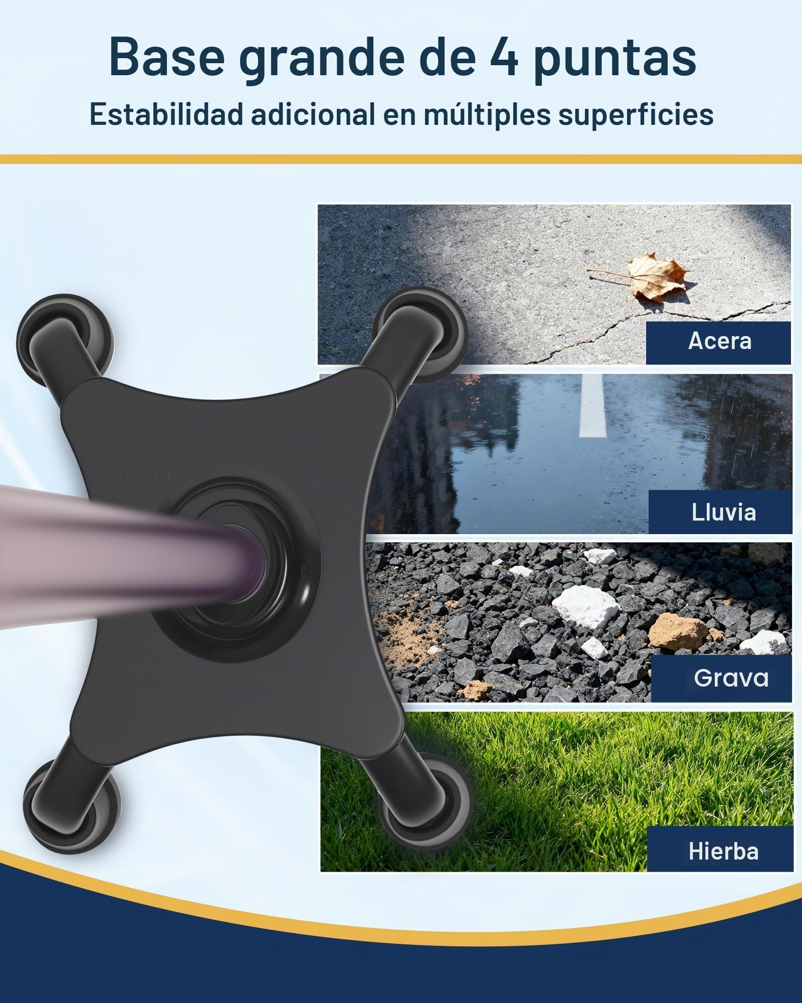 usammenklappbare Heavy Duty mit weichen-Purple KUAZIDAR Bastón para Ancianos con Base de 4 Puntas para Máxima Estabilidad, Bastón de Caminar de Aluminio Ajustable en Altura