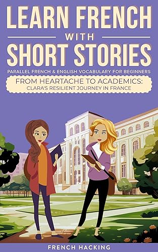 Learn French With Short Stories - Parallel French &amp; English Vocabulary for Beginners: From Heartache to Academics: Clara's Resilient Journey in France ... French with The Adventures of Clara Book 6)
