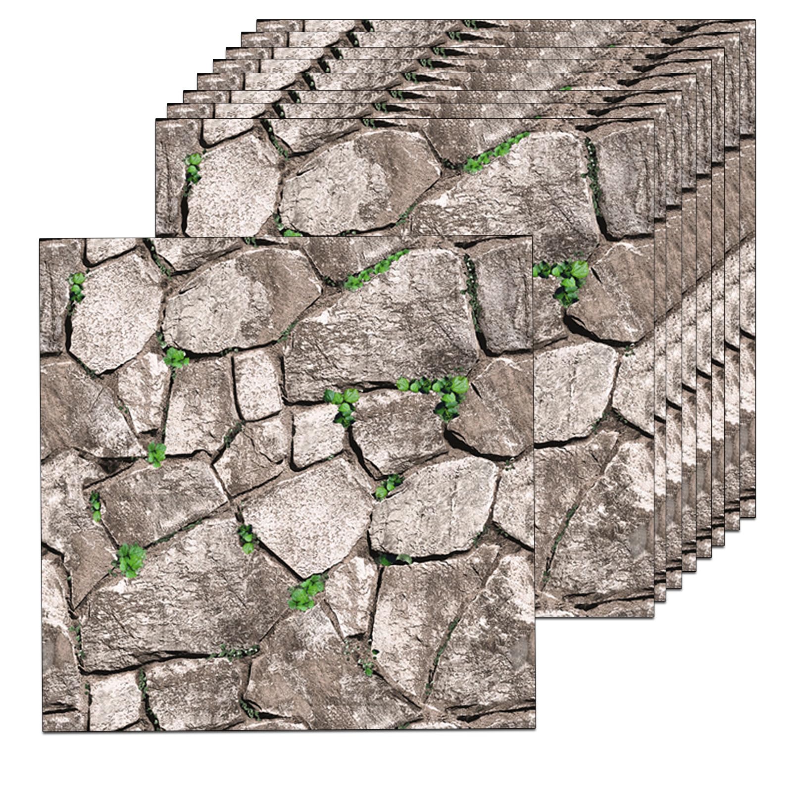 3D-Wandpaneele, Stein-Effekt, Wandaufkleber für Zuhause, Büro, Küche, Bad, Schlafzimmer, Wohnzimmer, Esszimmer (30 cm x 30 cm x 10 Stück)