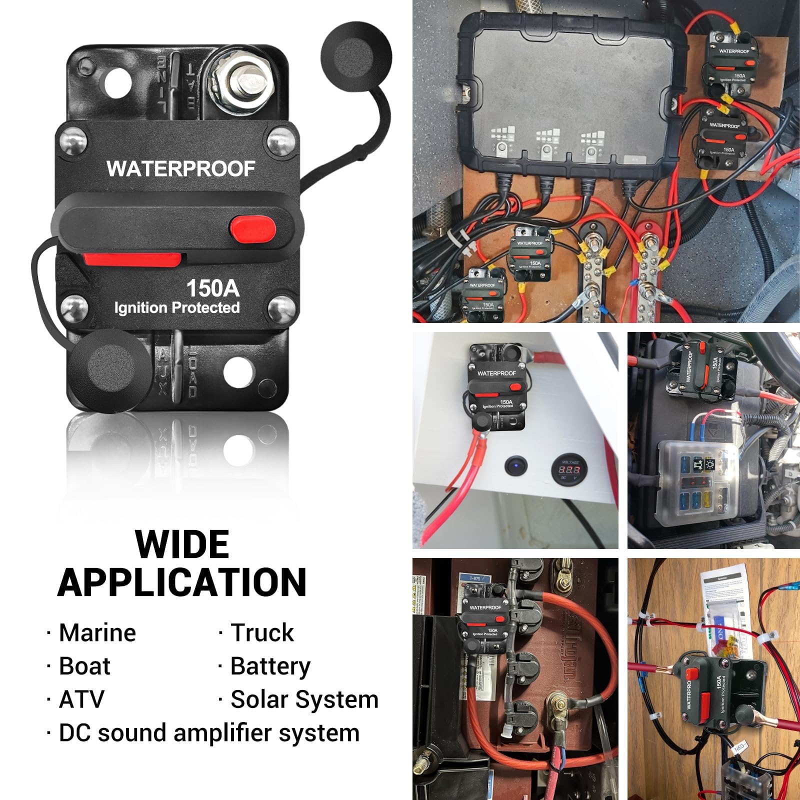 150 Amp Marine Circuit Breaker - DC 12V-48V -3 150 Amp Marine Circuit Breaker - DC 12V-48V -3
