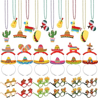 12 Pack Mexican Sombrero Headbands - Mini Fiesta Hats For Cinco De Mayo Party & Dia De Muertos