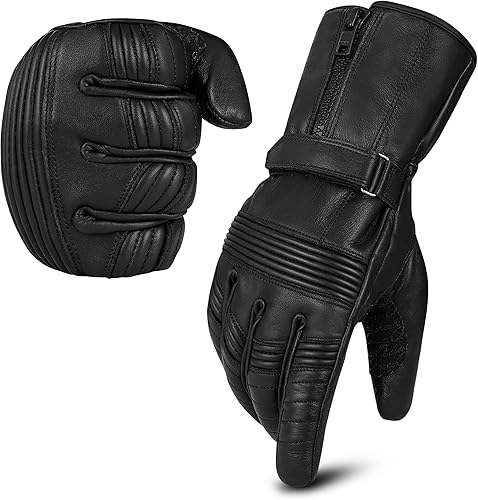 aaasportx Guantes de motocicleta impermeables para invierno, cálidos, guantes de motocicleta para nudillos con función de pantalla táctil