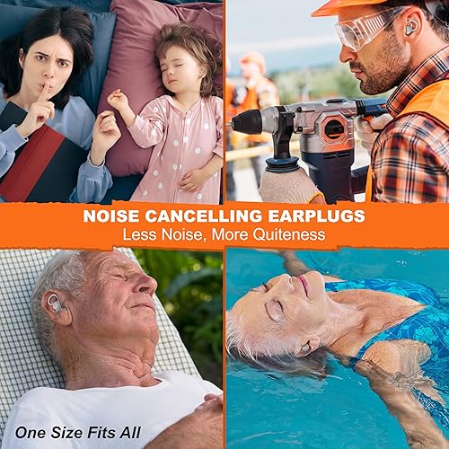 Miniatura 4 de 10 pares de tapones de silicona para los oídos con aleta de tiburón reutilizables con funda de plástico, suave, lavable individualmente envueltos