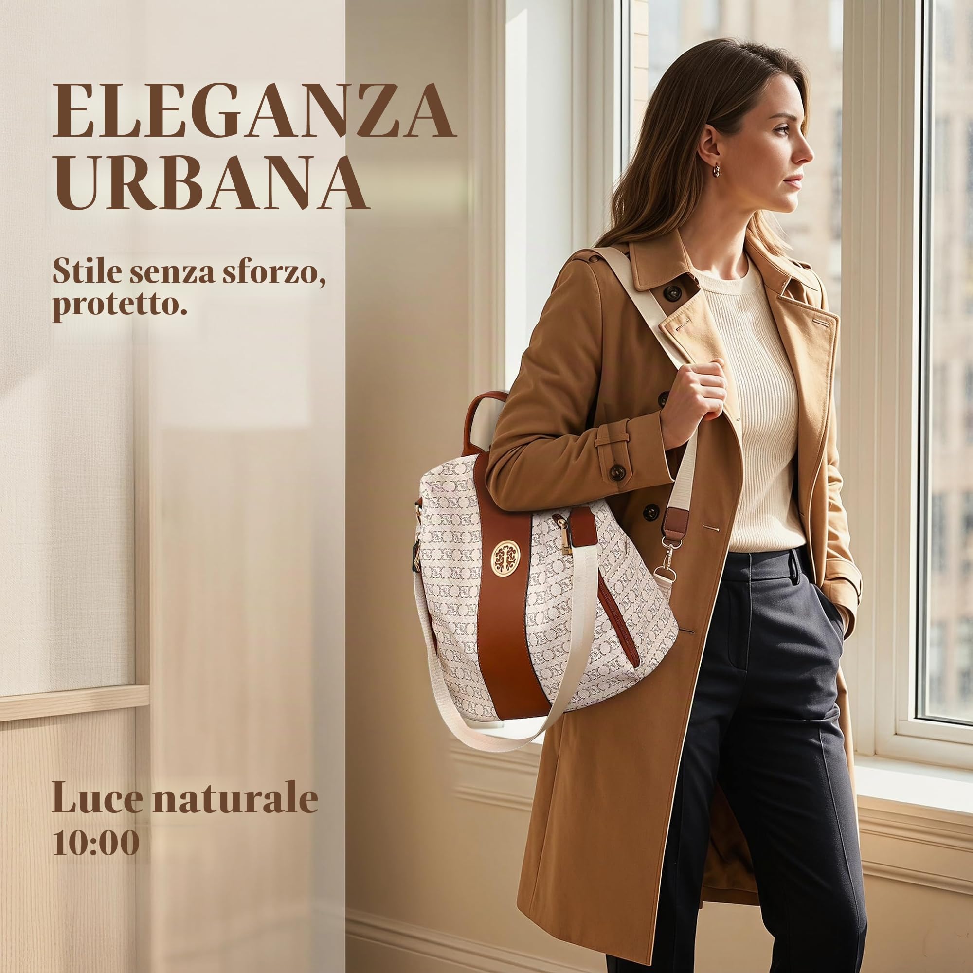 MKP COLLECTION Set di 2 zaini da donna, alla moda, con tasche multiple, antifurto, da viaggio, borsa a tracolla, 11.8"L x 5.5"W x 14"H