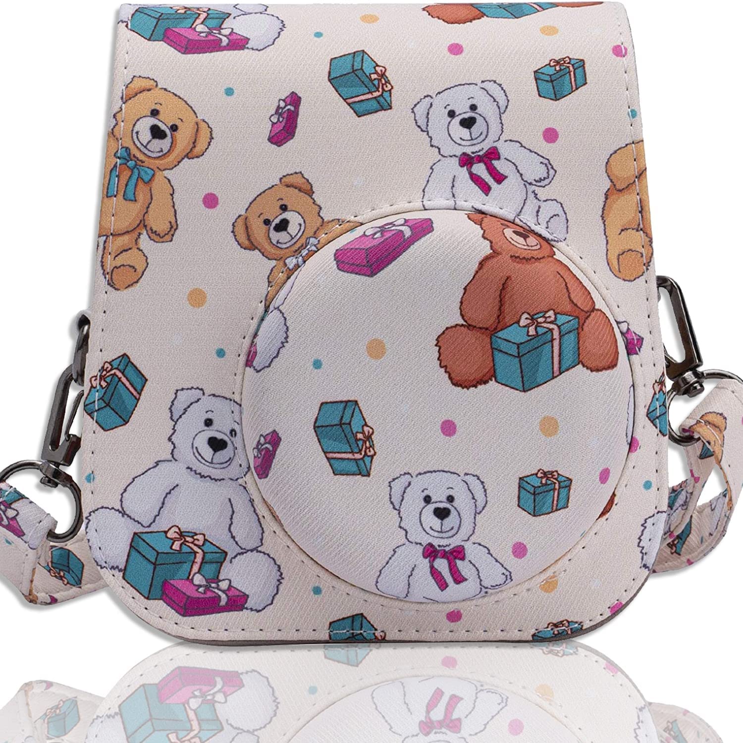 Sponsored Ad – MAKINGTEC Case for Fujifilm Instax Mini 11/9 / 8 Instant Film Cameras with Accessory Pocket and Detachable/Adjustable Shoulder Strap (Little Bear)