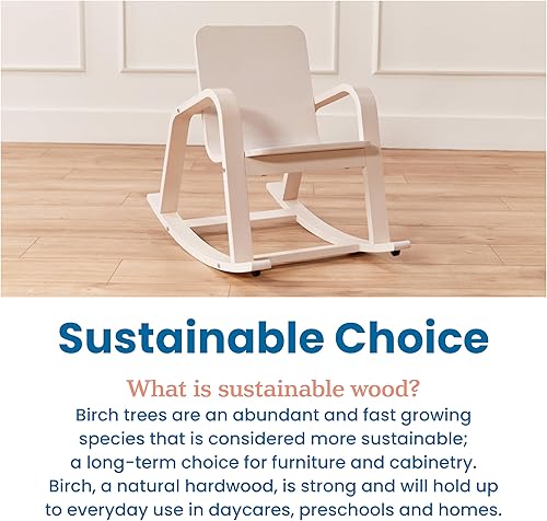 Miniatura 11 de ECR4Kids Mecedora Bentwood con cojín, muebles para niños, lavado blanco