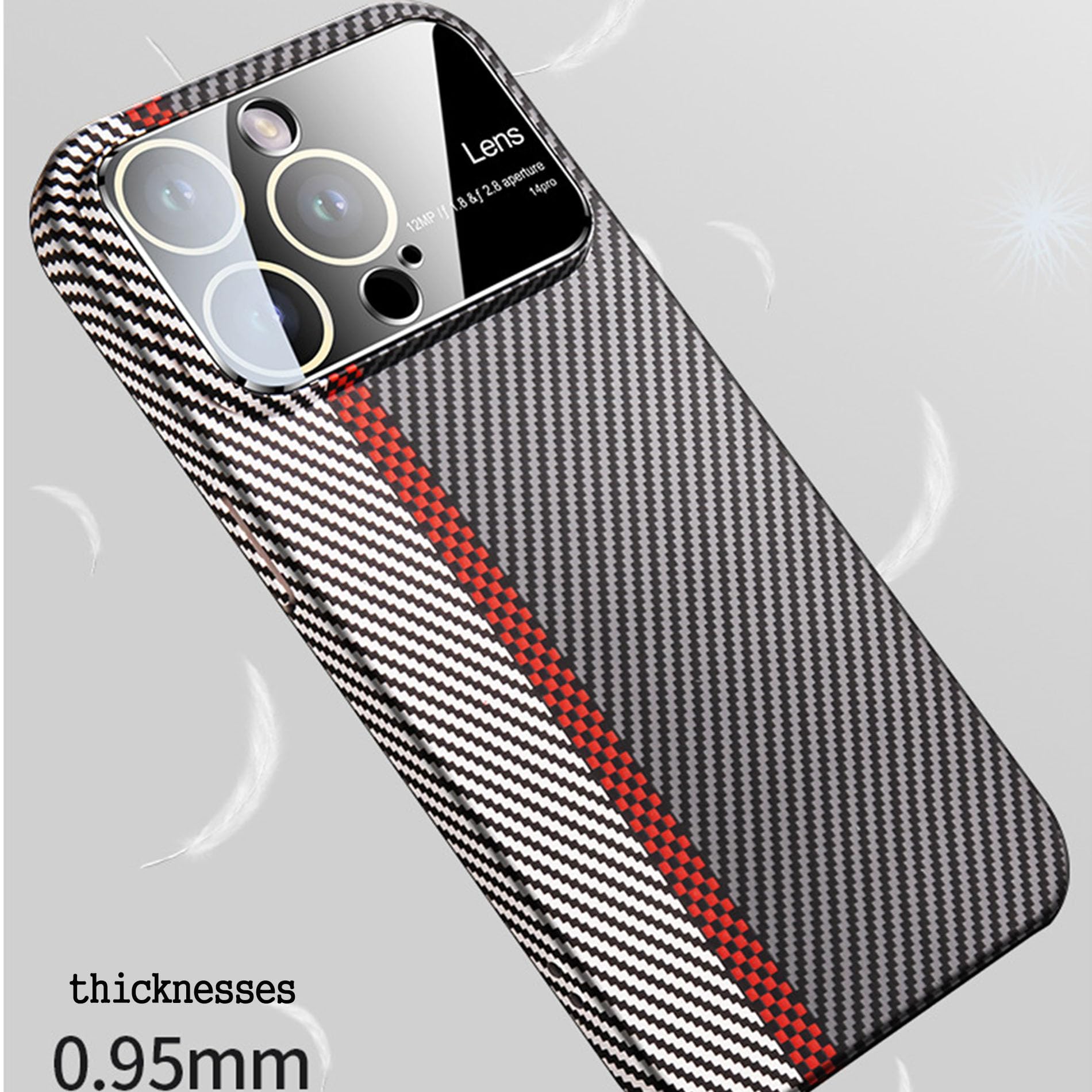 Delgada Funda para iPhone 15 Pro MAX /15 Pro/15 Plus/15,Moda Patrón Fibra De Carbono Estuche Carga Inalámbrica Protección De Cámara Carcasa,Púrpura,15 Pro MAX 6.7''