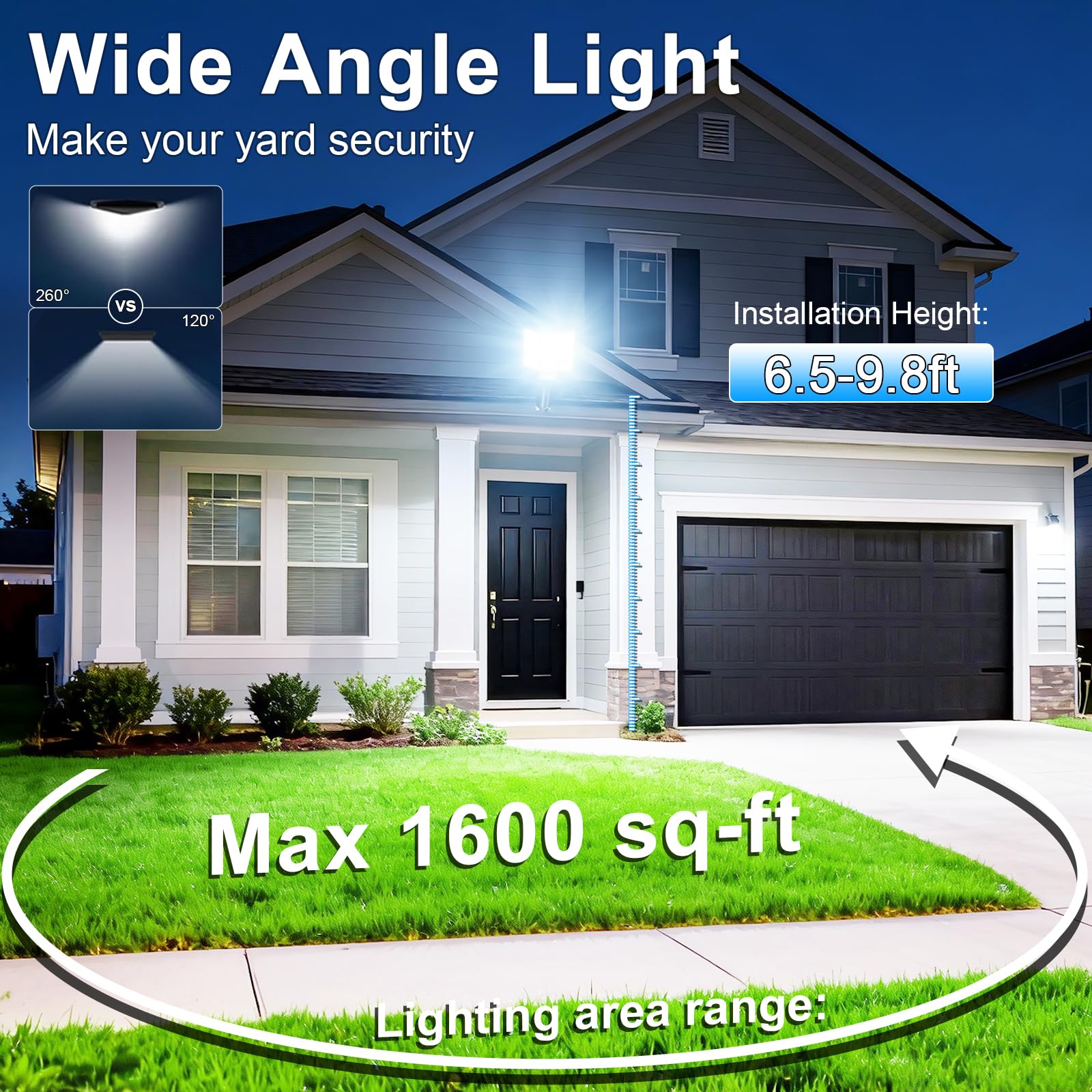 Farolas Solares Exteriore, 6500K Potente Farola Solar con Sensor de Movimiento, Mando a Distancia, IP66 Impermeable Foco Solar Lampara Exterior para Jardín Garage Patio Calzadas Calle